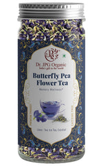 Dr. JPG Organic Butterfly Pea Flower Tea Blue Flower Tea For for Skin Glow-(25g)-50 TeaCup Approx | INDIA ORGANIC Certified | ISO Certified. (25g)