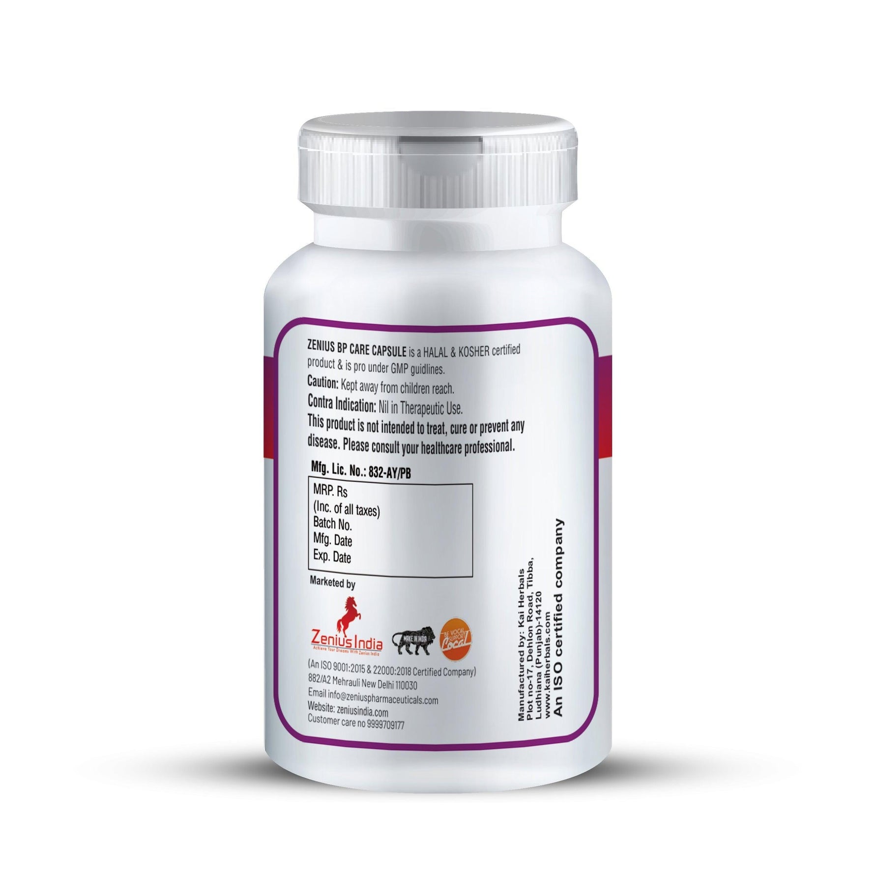 Zenius Bp-Care Capsule for Blood Pressure/BP Control