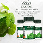 Vogue Wellness Brahmi Tablets | Bacopa Monnieri Extract | Ayurvedic Herbal Supplement for Memory, Focus, Concentration, Mental Performance & Overall Brain Wellness | 60 Vegetarian Tablets
