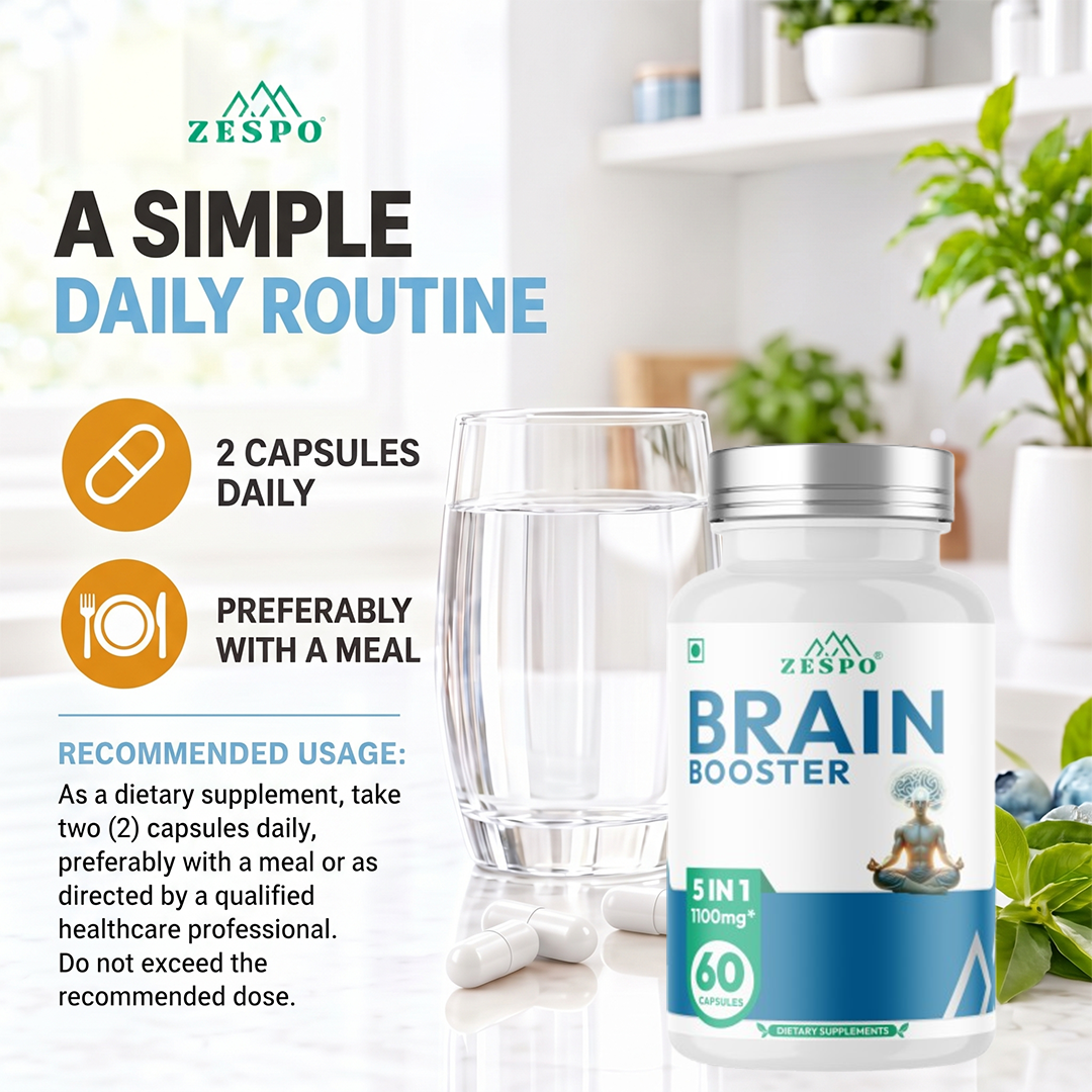 Zespo Brain Booster 5-in-1 Complex 1,100 mg – 60 Capsules