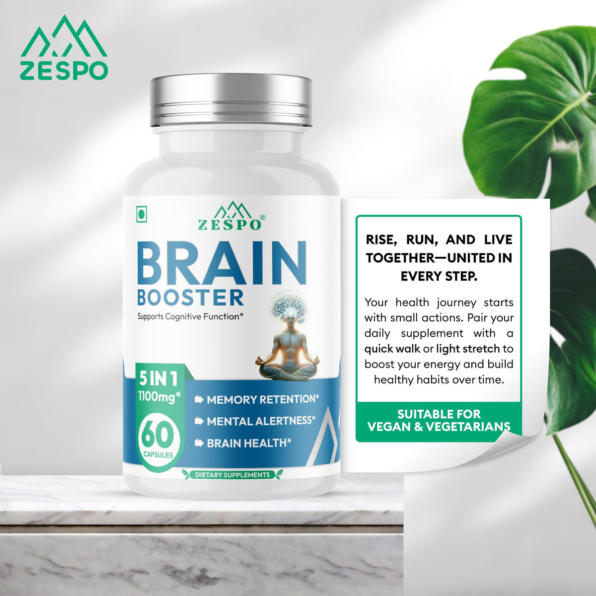 Zespo Brain Booster 5-in-1 Complex 1,100 mg – 60 Capsules