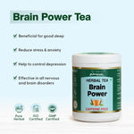 Arogyam Brain Power & Stress Capsules + Herbal Tea – Caffeine-Free Mental Wellness & Relaxation Support – 60 Capsules + Herbal Tea