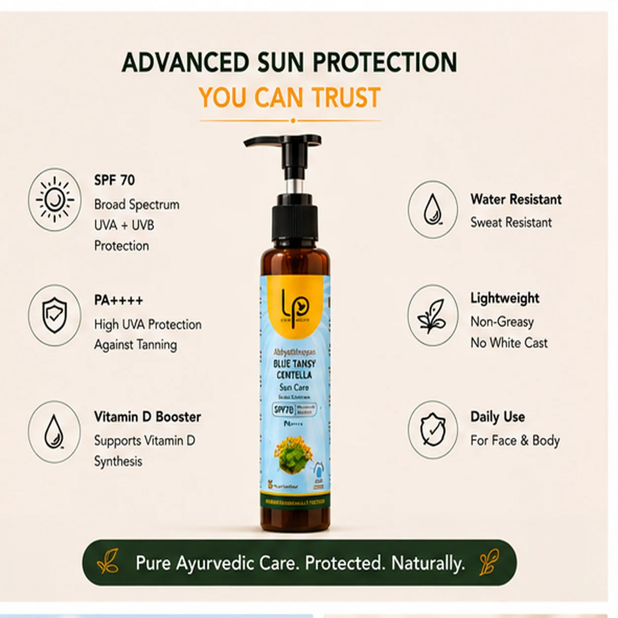 AbhyetiLepam Blue Tansy Centella Sunscreen SPF 70 PA++++ 100 ml