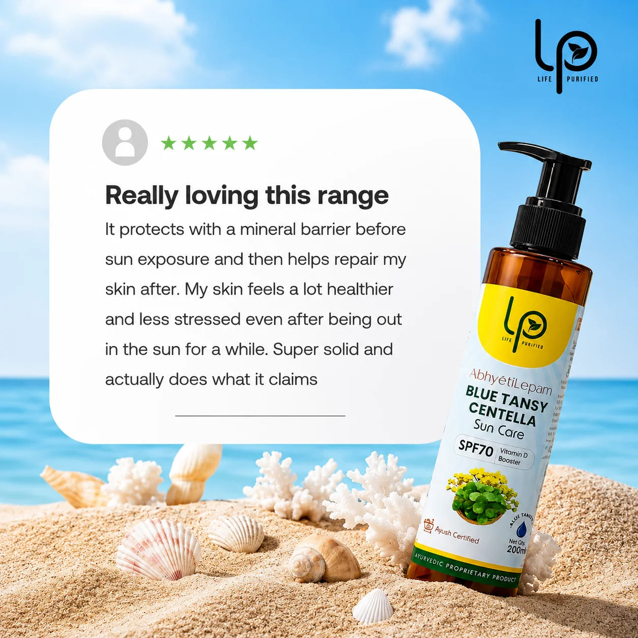 AbhyetiLepam Blue Tansy Centella Sunscreen SPF 70 PA++++ 200 ML