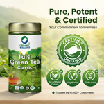 Organic Wellness Tulsi Green Tea Classic 100 grams Tin Pack