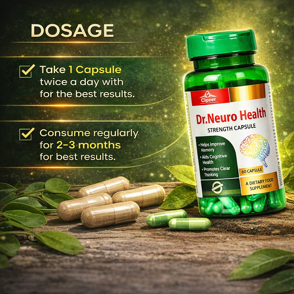 Cipzer Dr. Neuro Health Capsules - Natural Cognitive Vitality & Mental Focus (60 Capsules)