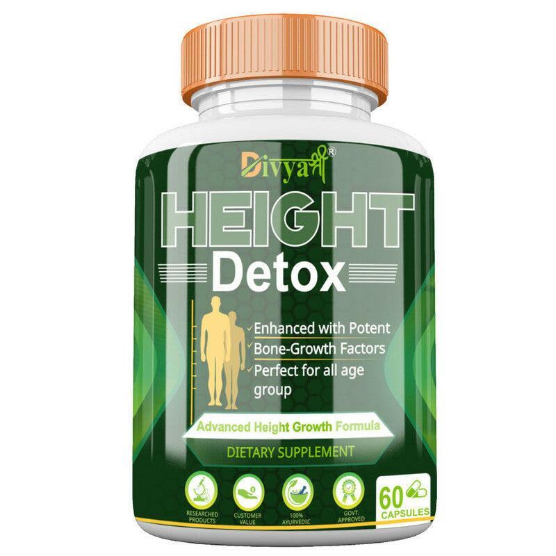 Divya Shree Height Detox Capsule | Height Enhancer Medicine | Height Capsule for All Age Group | Bone Growth - 60 Capsule Jeevan Care Ayurveda