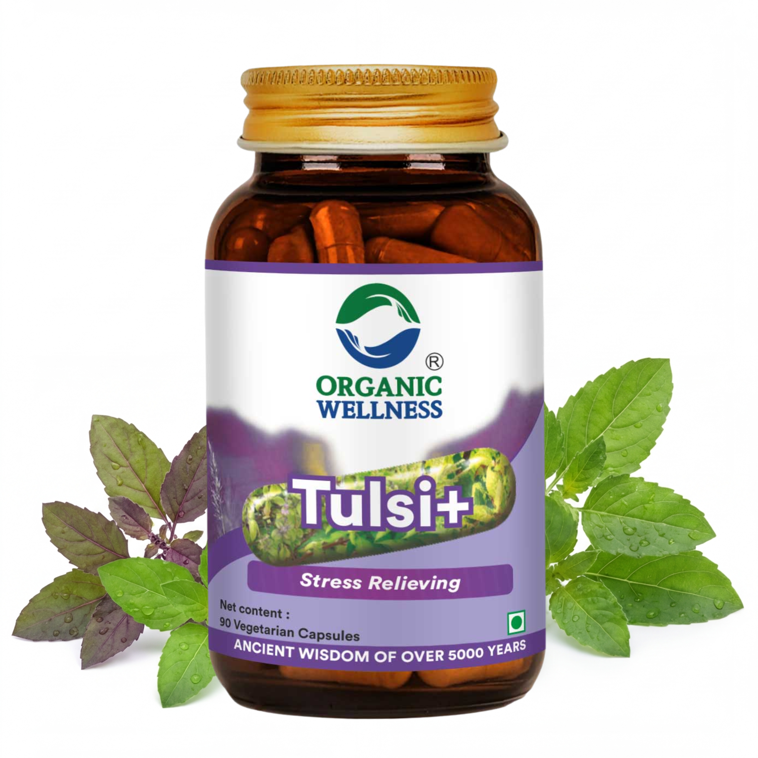 Organic Wellness Tulsi+ Capsules -  90 Capsules