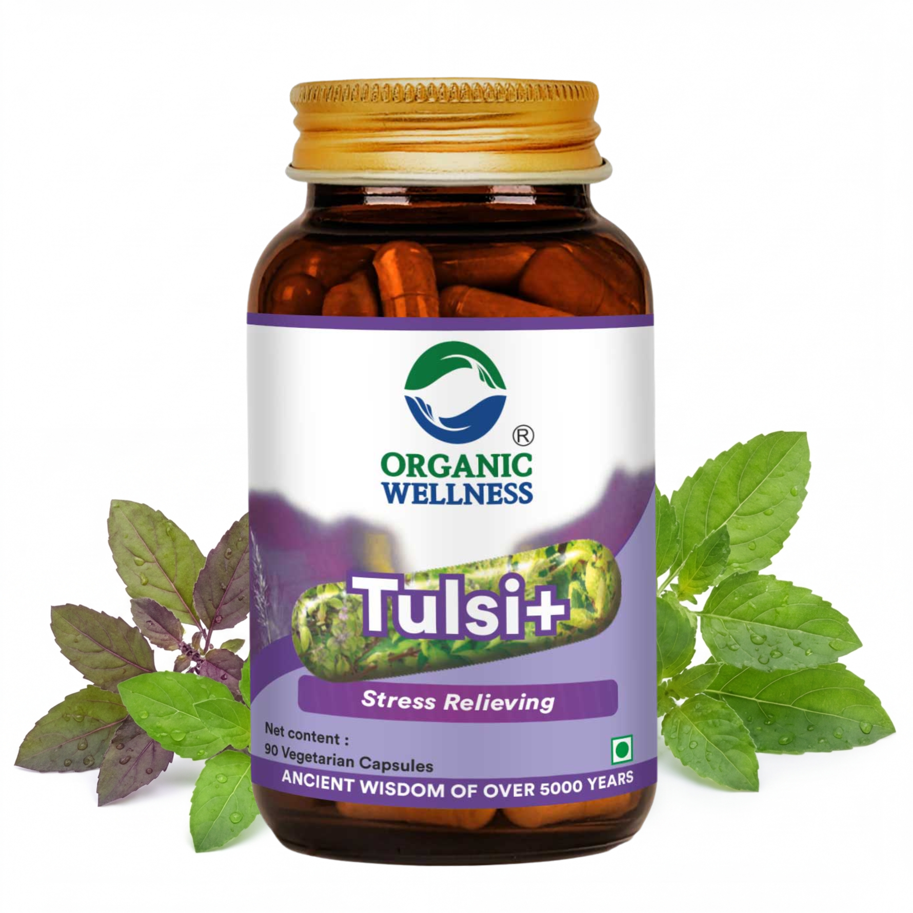 Organic Wellness Tulsi+ Capsules -  90 Capsules