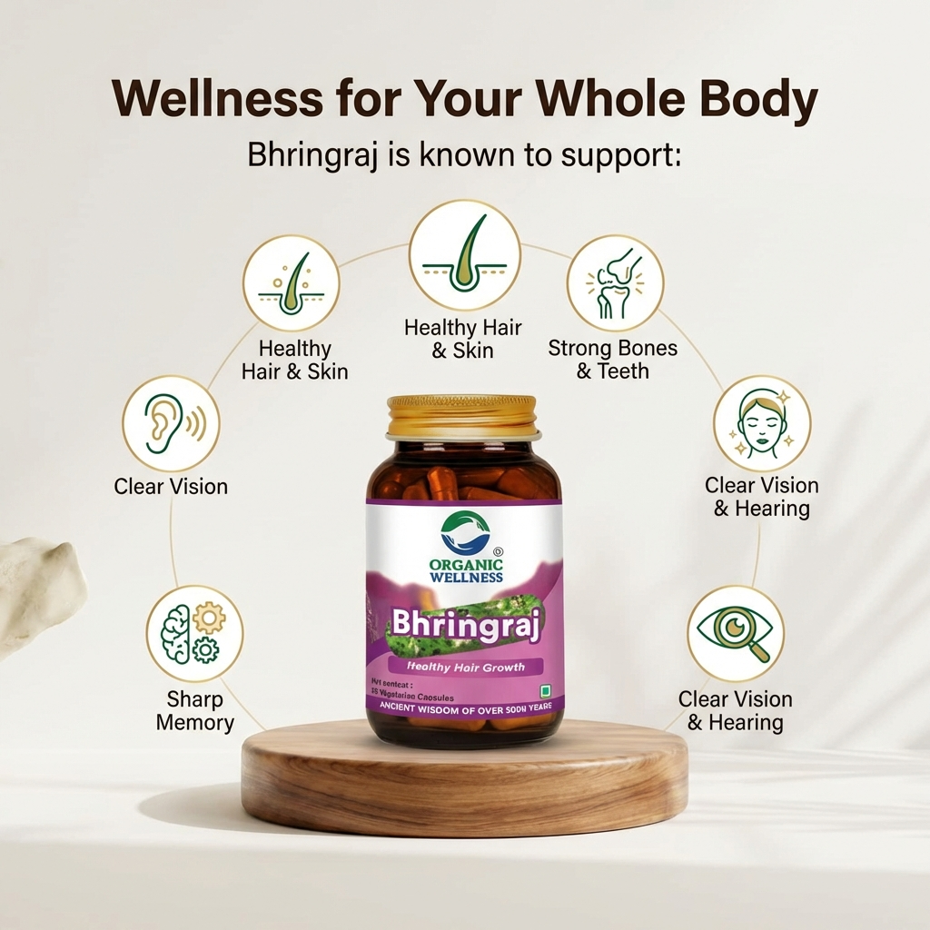 Organic Wellness Bhringraj Capsules -  90 Vegetarian Capsules