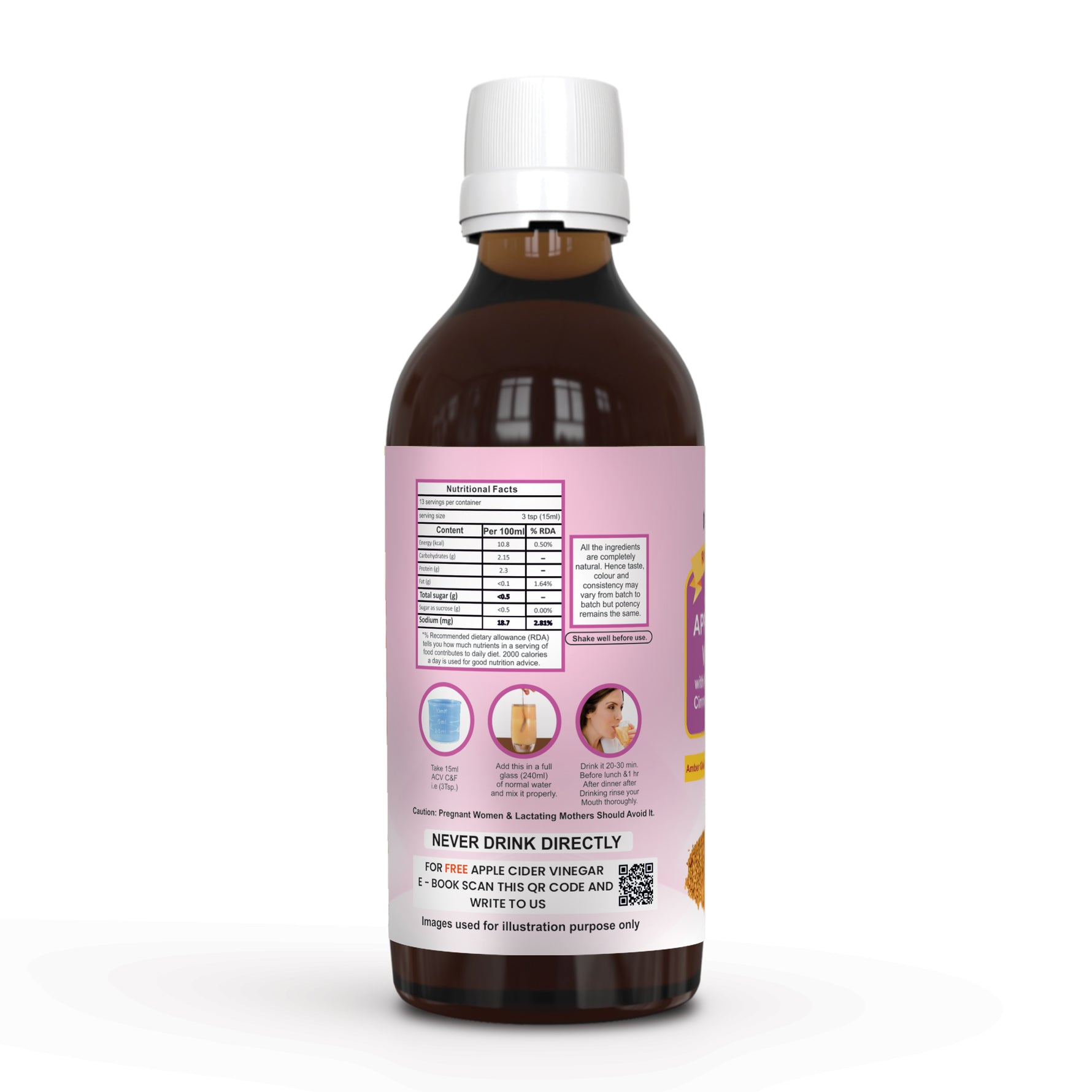 Dr. Patkar's Apple Cider Vinegar Cinnamon & Fenugreek with the Mother -  Pack of 200ml