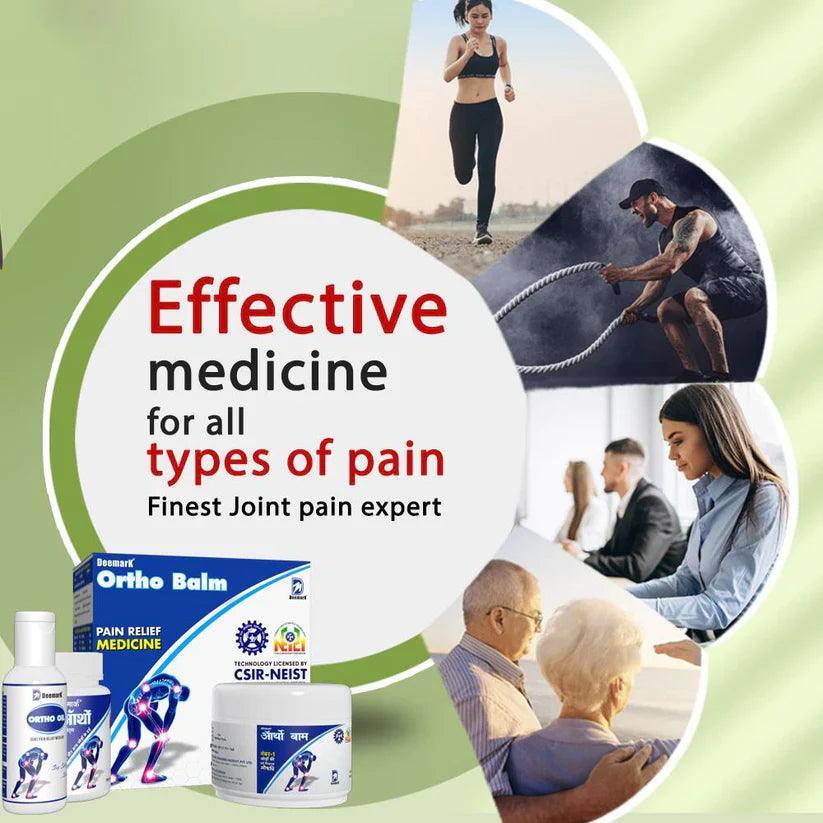 Deemark Ortho Balm & Oil Pain Relief for Joint and Muscle Pain (50gm Balm & 100ml Oil) - (Pack of 3)