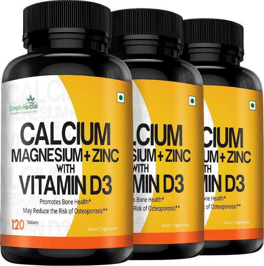 Simply Herbal Calcium Tablet with Magnesium, Zinc & Vitamin D3 (120 Tablets)