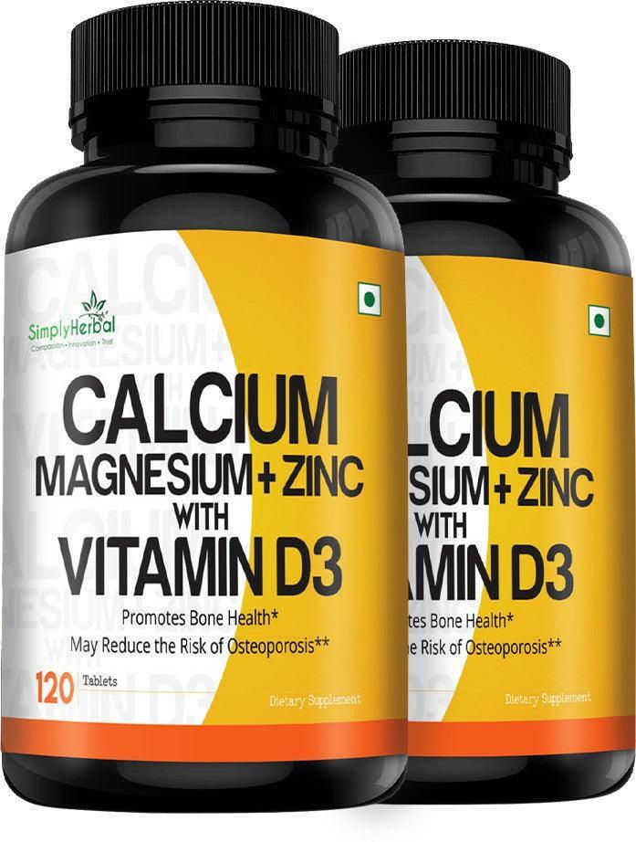 Simply Herbal Calcium Tablet with Magnesium, Zinc & Vitamin D3 (120 Tablets)