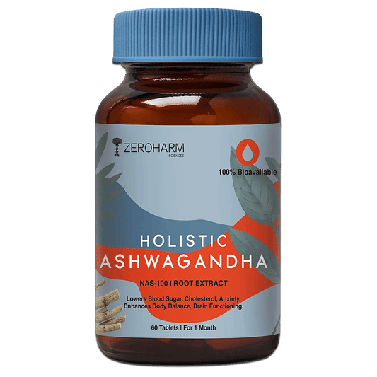 Zeroharm Capsules Holistic Ashwagandha - Stress & Anxiety Relief Tablets (60 tabs)