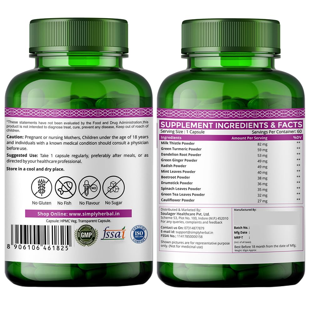 Simply Herbal Liver Detox + Milk Thistle Capsule - 60 Capsules