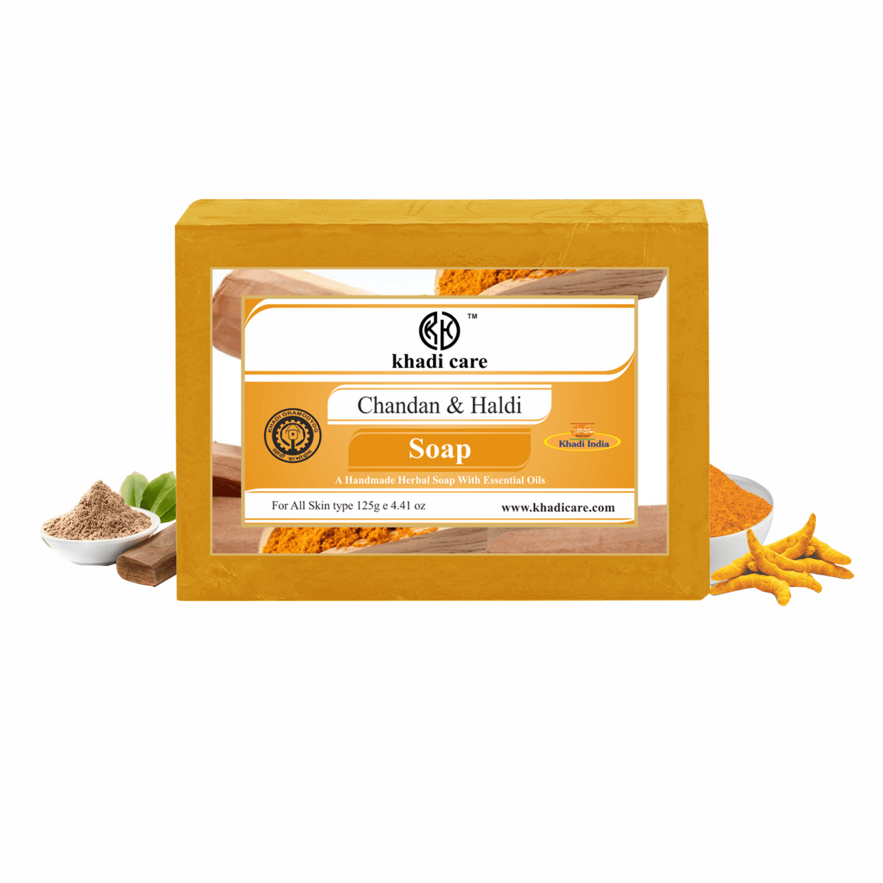 Khadi Care Herbal Chandan Haldi Soap - 125g