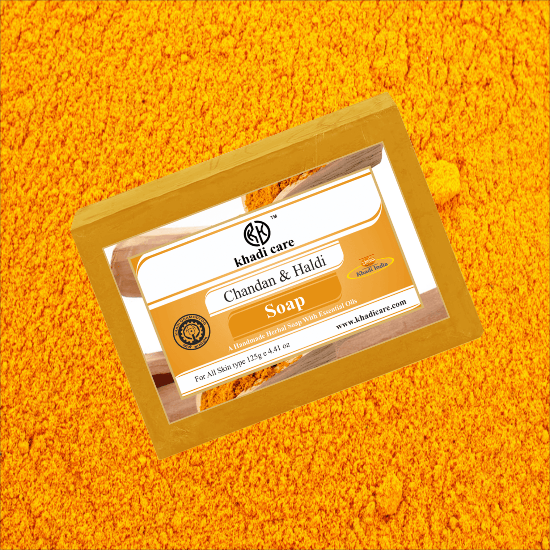 Khadi Care Herbal Chandan Haldi Soap - 125g