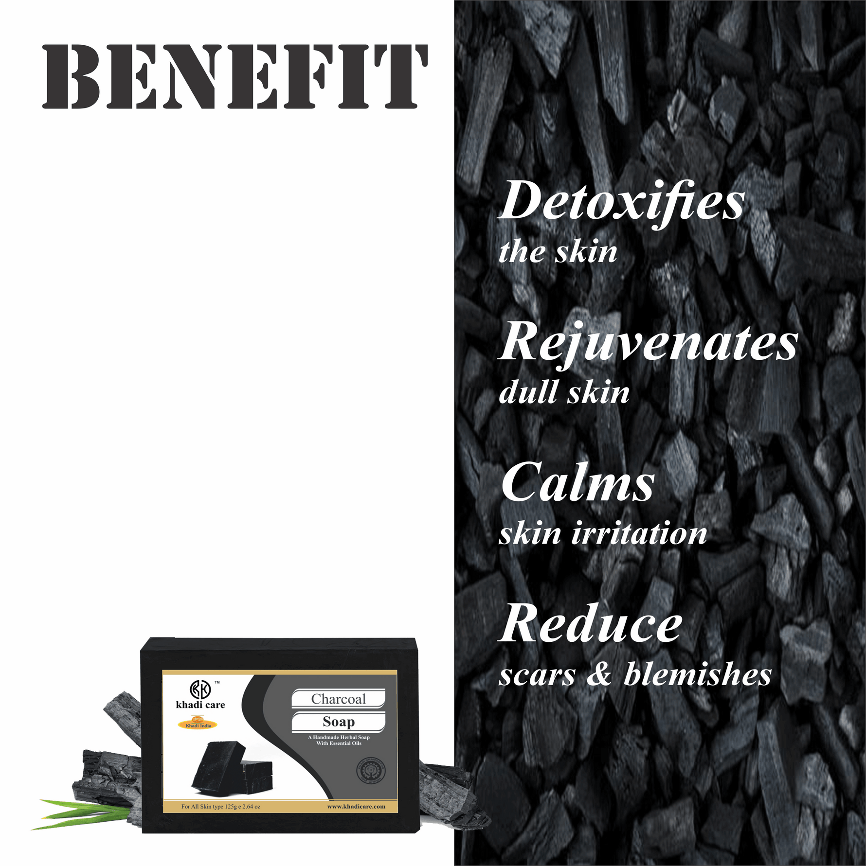 Khadi Care Herbal Charcoal Soap - 125g