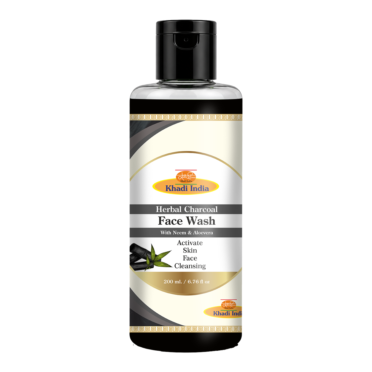 Khadi Care Herbal Activated Charcoal Face Wash for Deep Pore Cleansing - 210ml