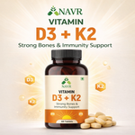 NAVR Vitamin D3 K2 (MK7) Supplement for Bone & Heart Health - 60 Tablets