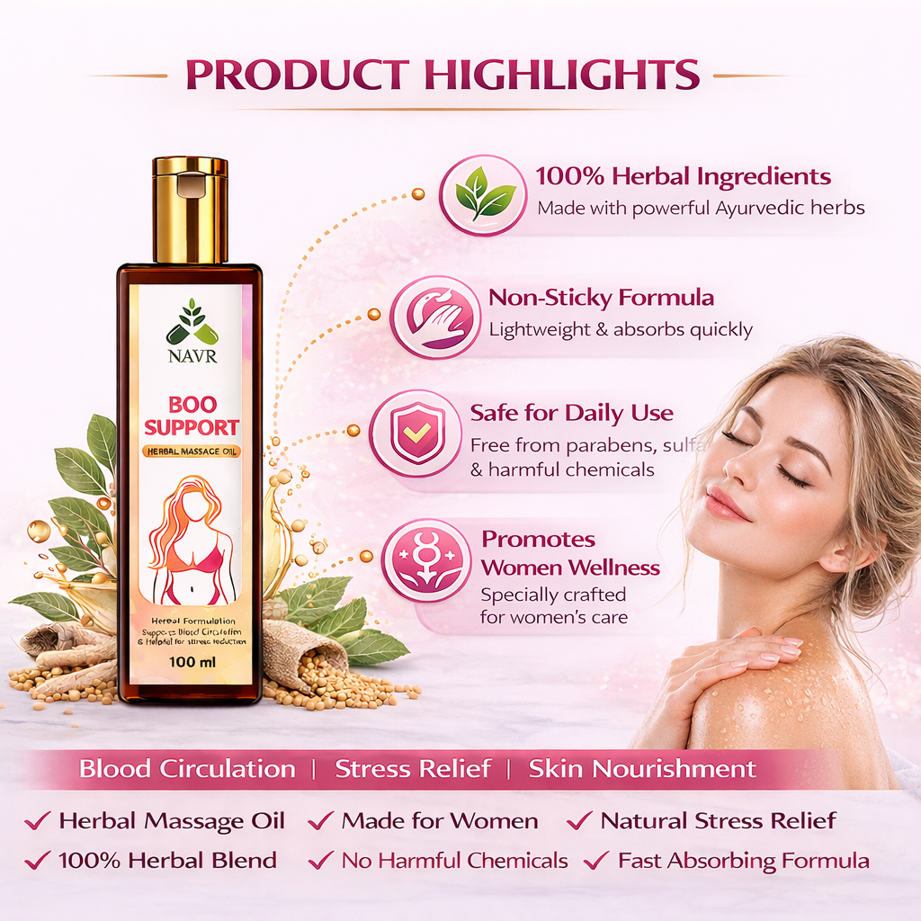 NAVR Boo Support Oil for Women - Stress Reduction & Calmness - 100ml