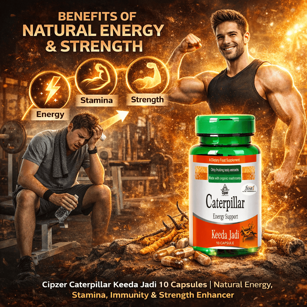Cipzer Caterpillar Keeda Jadi Capsules - Natural Endurance & Vitality Support (10 Capsules)