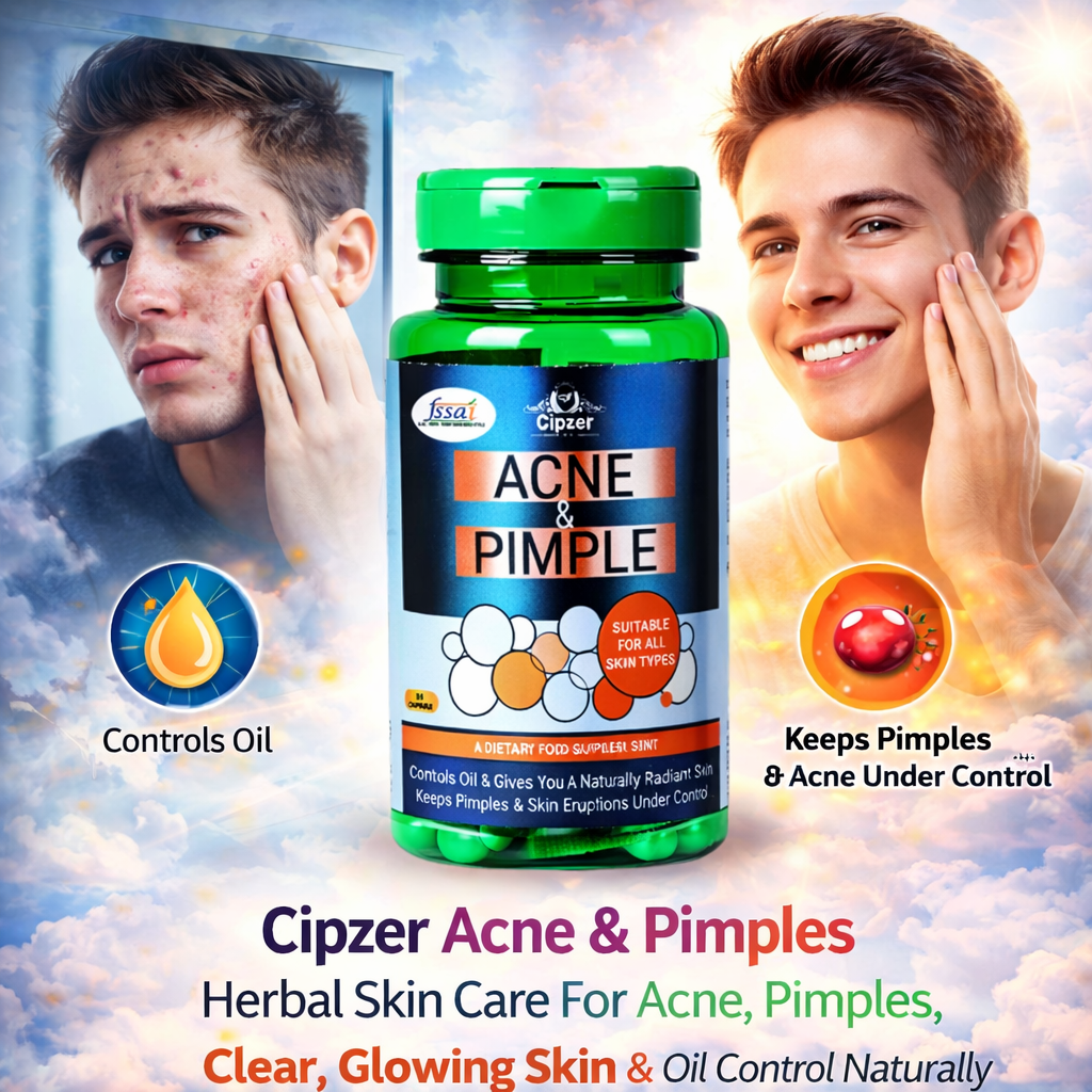 Cipzer Acne & Pimple Capsules for Clarifying Support - Herbal Blemish Control & Skin Purity (60 Capsules)