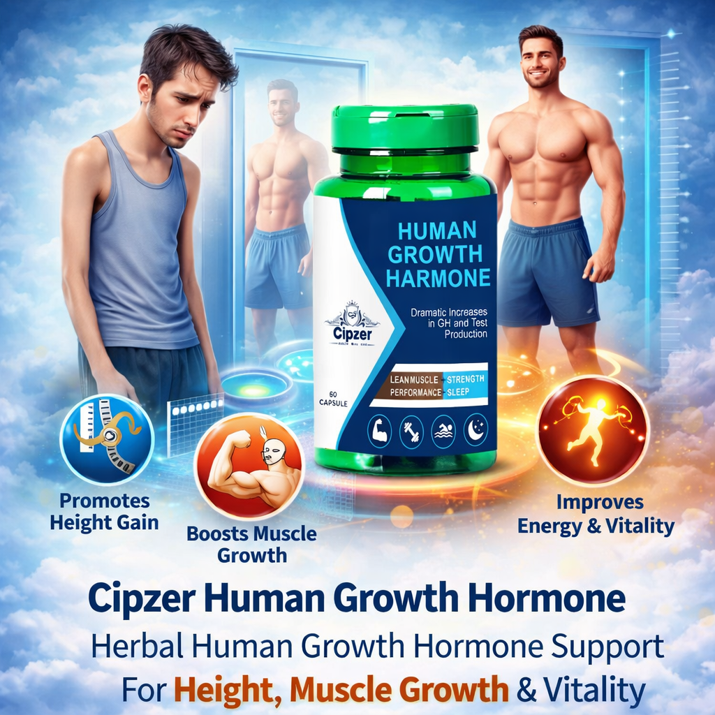 Cipzer Human Growth Hormone (HGH) Support Capsules for Strength, Energy & Physical Vigor - 60 Count