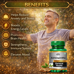 Cipzer Ashwagandha Capsule | Boost Energy & Promotes Brain Health | Reduce Anxiety & Stress - 60 Capsules