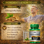 Cipzer Ashwagandha Capsule | Boost Energy & Promotes Brain Health | Reduce Anxiety & Stress - 60 Capsules
