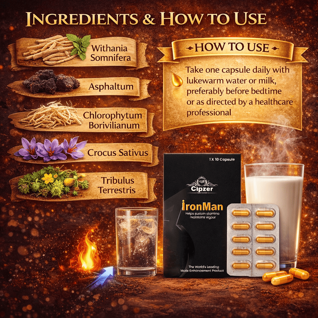 Cipzer Iron Man Capsules - Peak Performance & Vitality for Men (10 Capsules)