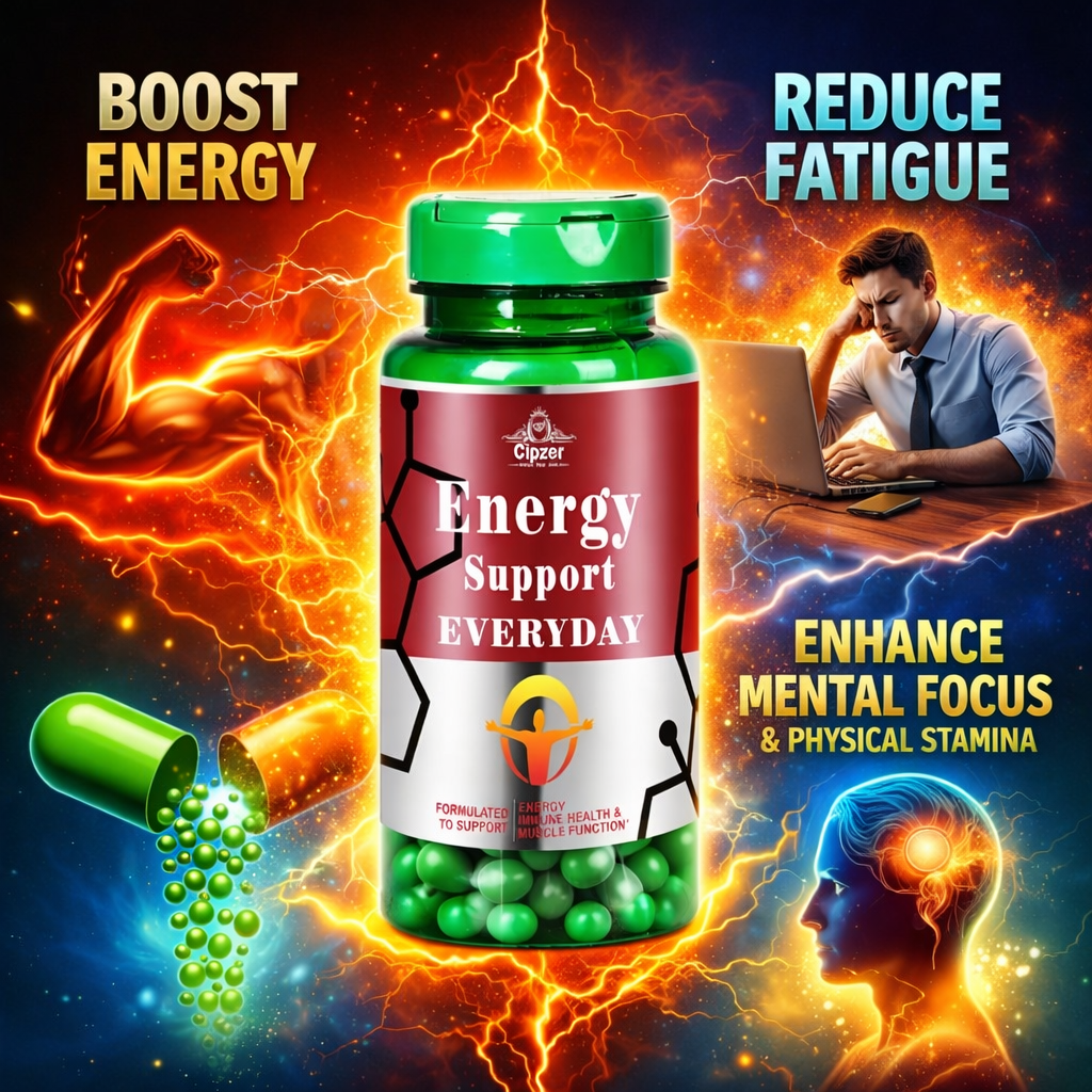 Cipzer Energy Support Everyday Capsules - Daily Formula for Immunity & Vitality (60 Capsules)