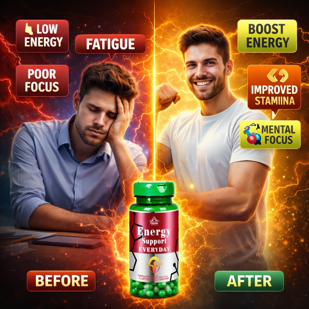 Cipzer Energy Support Everyday Capsules - Daily Formula for Immunity & Vitality (60 Capsules)