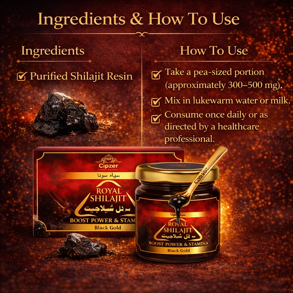 Cipzer Royal Himalayan Shilajit Resin - Mineral-Rich Natural Vitality & Strength (20 Grams)