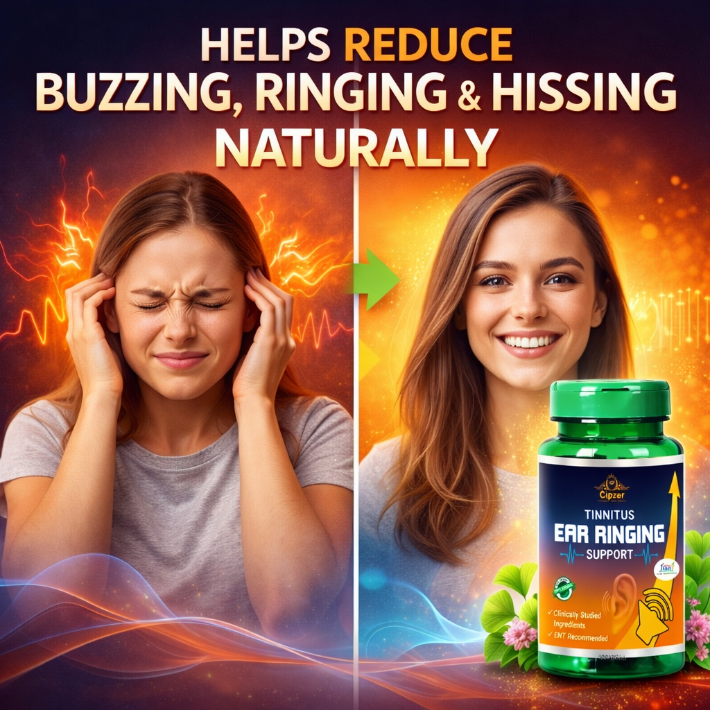 Cipzer Tinnitus Ear Ringing Support Capsules - Natural Auditory & Ear Wellness (60 Capsules)