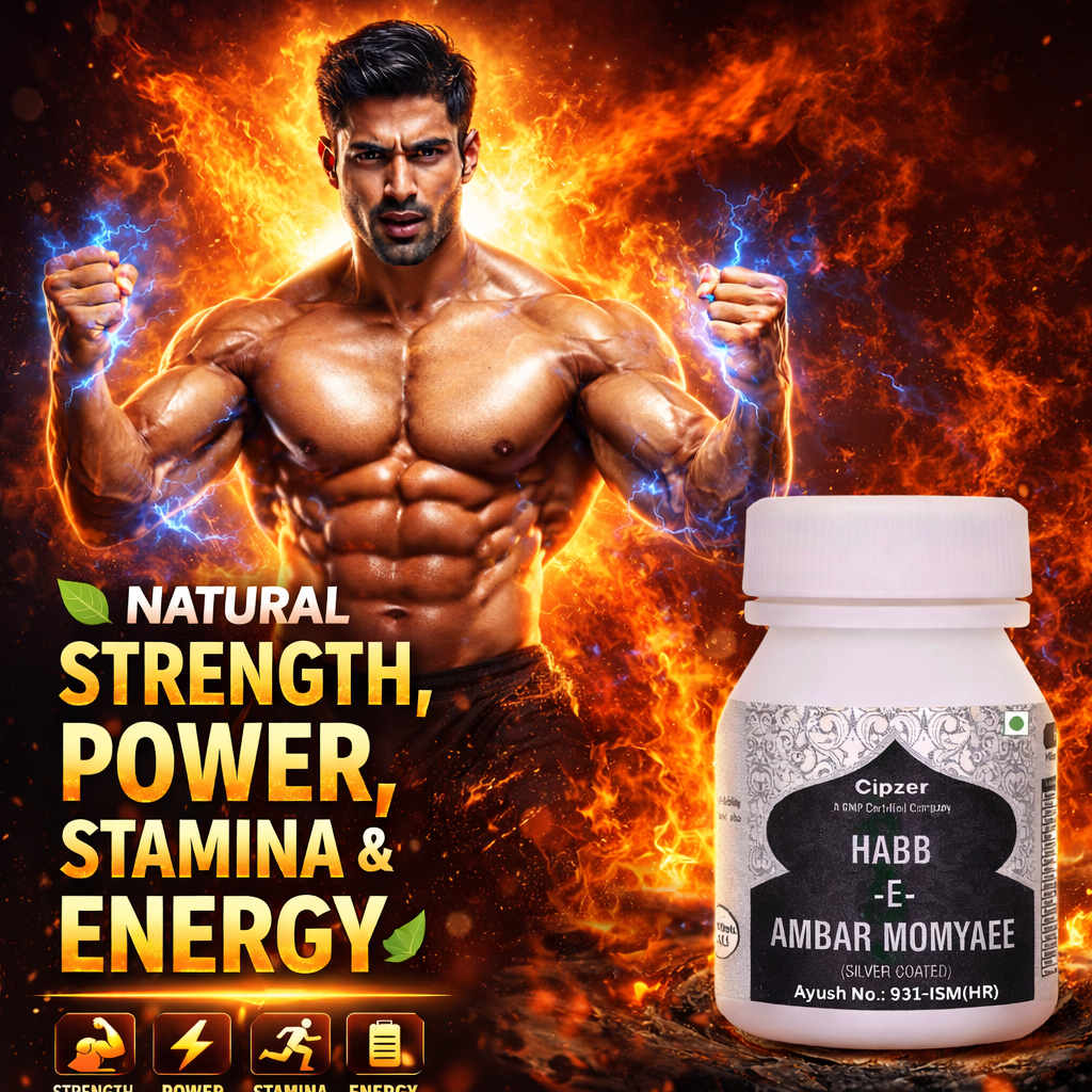 Cipzer Habb-E-Ambar Momyaee (Silver Coated) Pill - 10 Pills | Vitality, Energy, Nerve Strength & Male Health Tonic