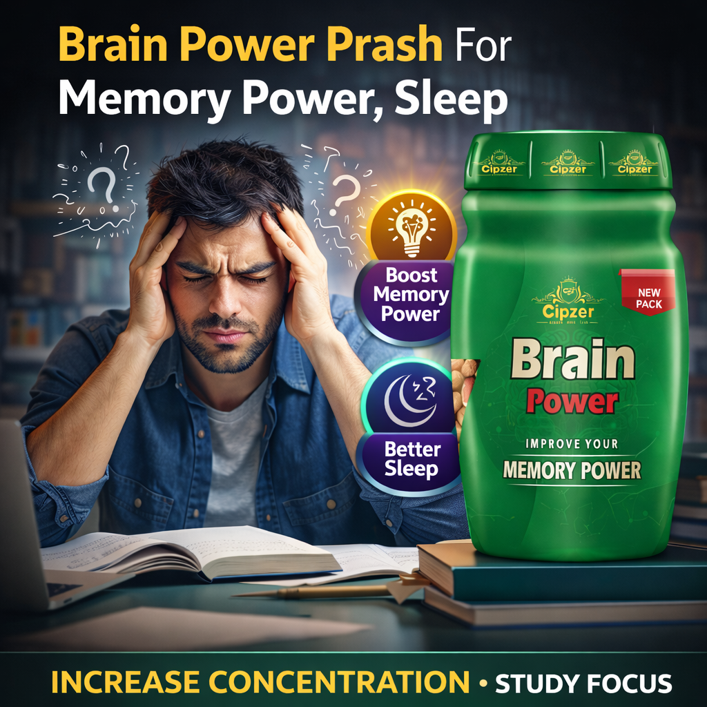 Cipzer Brain Power Prash 400 Grams | Herbal Memory Booster, Increase Focus, Intelligence & Cognitive Support