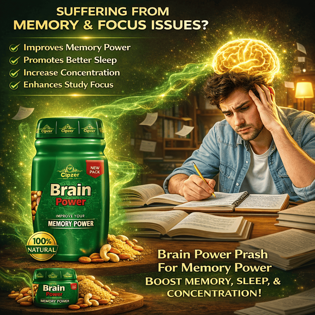 Cipzer Brain Power Prash 400 Grams | Herbal Memory Booster, Increase Focus, Intelligence & Cognitive Support