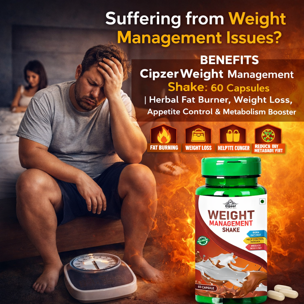 Cipzer Weight Management Shake Capsules - Natural Metabolism & Energy Support (60 Capsules)