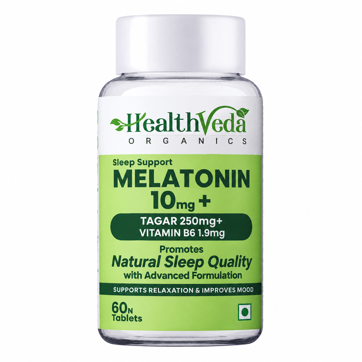 Health Veda Organics Melatonin Capsules 10mg - Restful Sleep Cycles & Jet Lag Support (60 Capsules)
