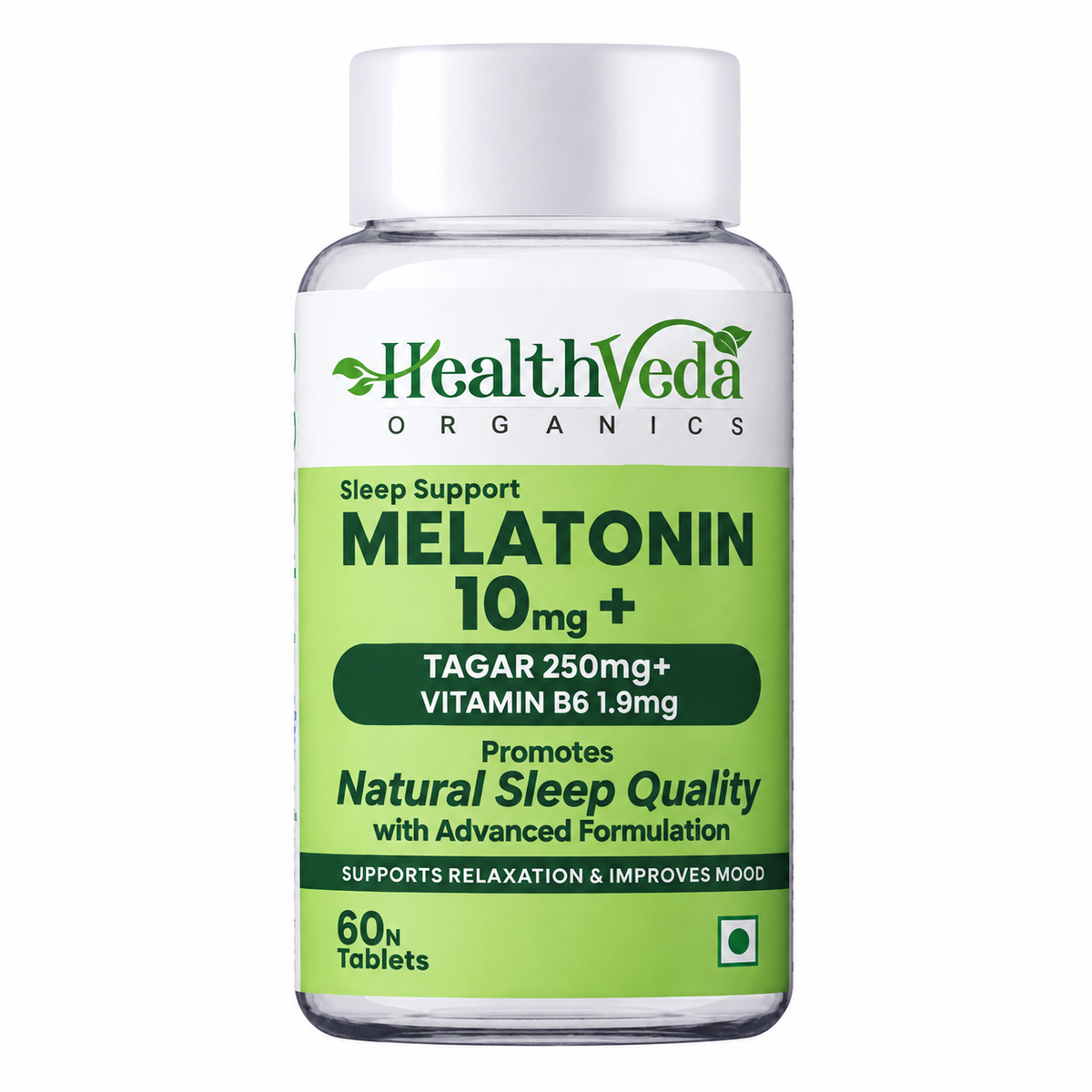 Health Veda Organics Melatonin Capsules 10mg - Restful Sleep Cycles & Jet Lag Support (60 Capsules)