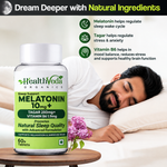 Health Veda Organics Melatonin Capsules 10mg - Restful Sleep Cycles & Jet Lag Support (60 Capsules)