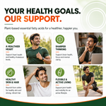 Pure Nutrition Vegan Omega 3-6-9 Capsules (550mg) for Men & Women | Flaxseed with Borage & Olive Oil | Supports Heart, Skin, Joint & Muscle Health | Plant-Based Omega for Overall Wellness - 120 Capsules