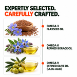 Pure Nutrition Vegan Omega 3-6-9 Capsules (550mg) for Men & Women | Flaxseed with Borage & Olive Oil | Supports Heart, Skin, Joint & Muscle Health | Plant-Based Omega for Overall Wellness - 120 Capsules
