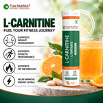 Pure Nutrition L-Carnitine Effervescent Tablets – 20 Tabs | Energy & Metabolism Support