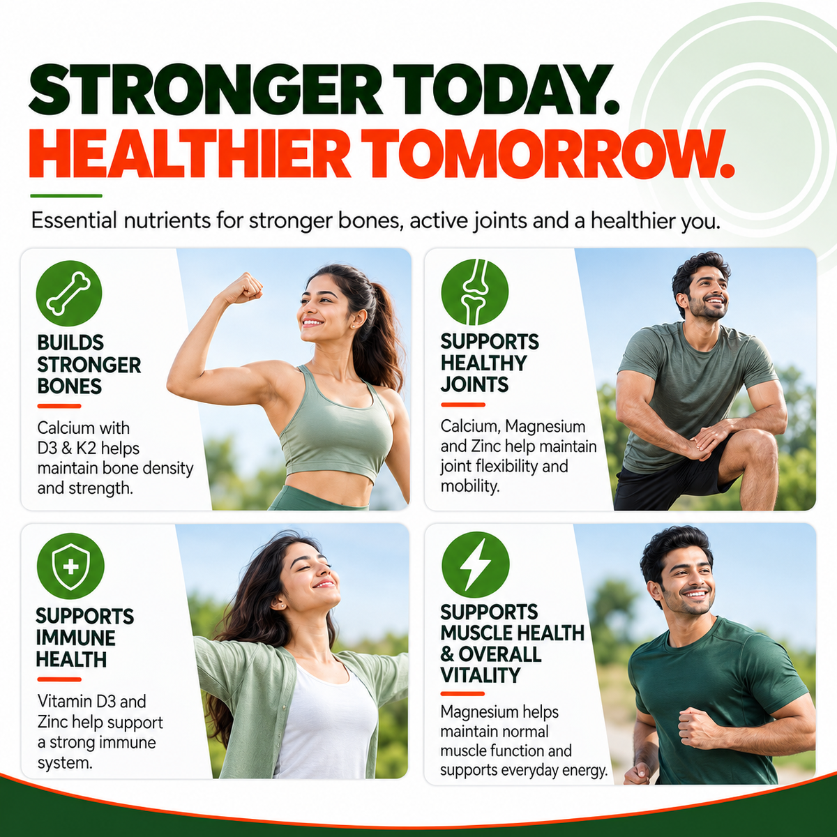 Pure Nutrition Ultra Calcium 1310mg – 90 Veg Tablets | With Vitamin D3, K2, Zinc & Magnesium | Bone, Joint, Muscle & Immune Health Support | Calcium Supplement for Men & Women