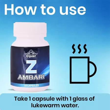 Cipzer Z Ambari Capsules - 60 Capsules | Kidney Stones & Gallbladder Cleanse | Complete Kidney Health Support