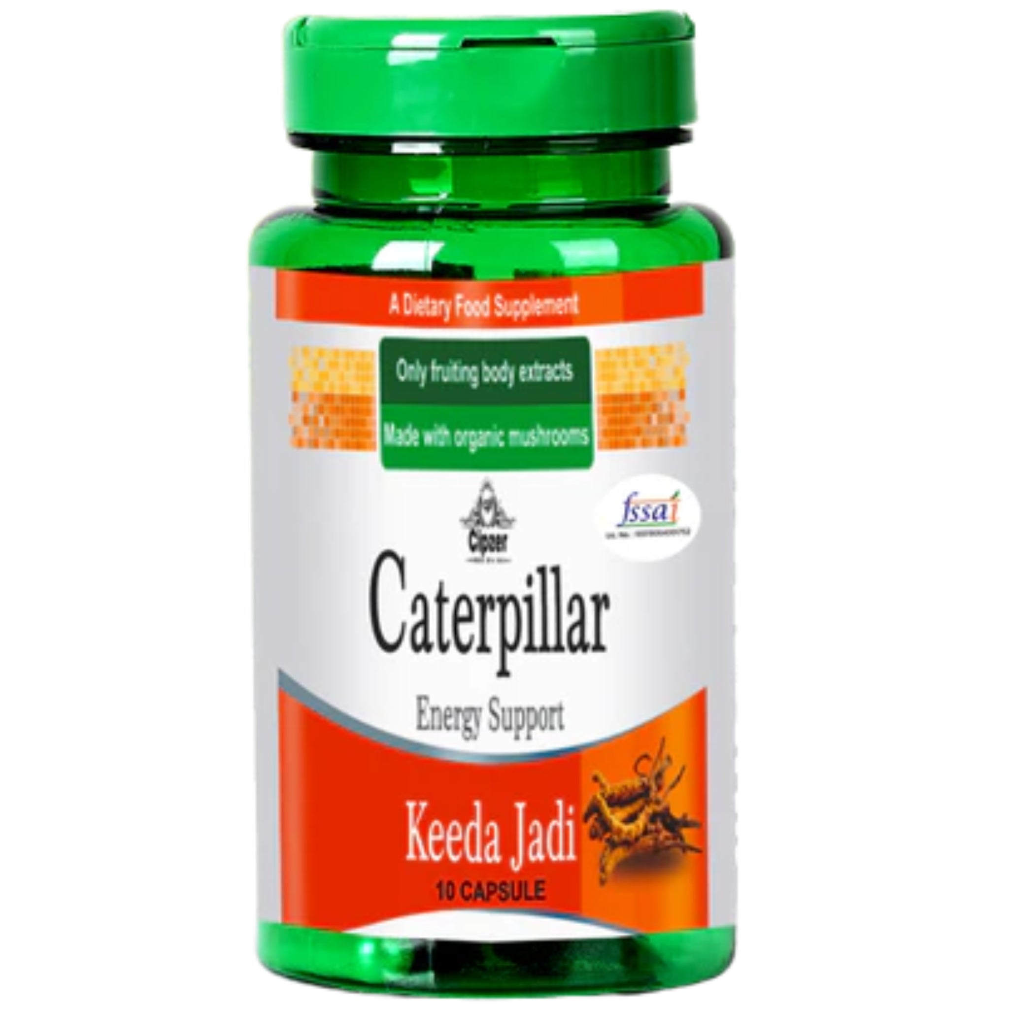 Cipzer Caterpillar Keeda Jadi Capsules - Natural Endurance & Vitality Support (10 Capsules)