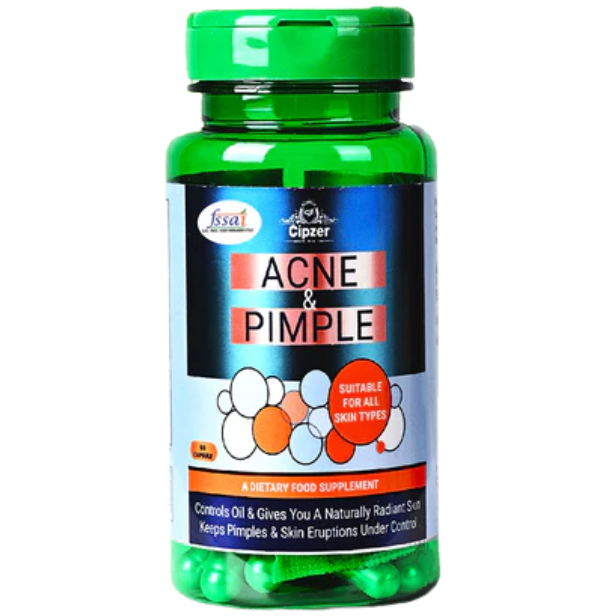 Cipzer Acne & Pimple Capsules for Clarifying Support - Herbal Blemish Control & Skin Purity (60 Capsules)